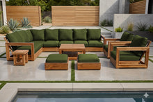 13 pc Chatsworth Teak Outdoor Sectional Seating Set with Coffee Table. Sunbrella Cushion