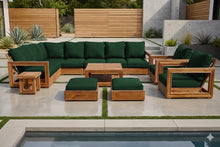 13 pc Chatsworth Teak Outdoor Sectional Seating Set with Coffee Table. Sunbrella Cushion