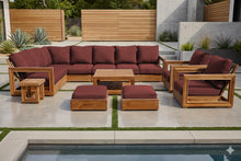 13 pc Chatsworth Teak Outdoor Sectional Seating Set with Coffee Table. Sunbrella Cushion
