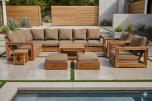 13 pc Chatsworth Teak Outdoor Sectional Seating Set with Coffee Table. Sunbrella Cushion