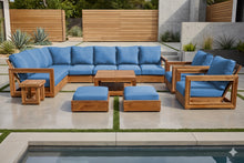 13 pc Chatsworth Teak Outdoor Sectional Seating Set with Coffee Table. Sunbrella Cushion