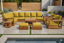 13 pc Chatsworth Teak Outdoor Sectional Seating Set with Coffee Table. Sunbrella Cushion