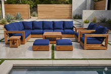 13 pc Chatsworth Teak Outdoor Sectional Seating Set with Coffee Table. Sunbrella Cushion