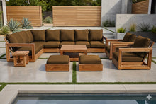 13 pc Chatsworth Teak Outdoor Sectional Seating Set with Coffee Table. Sunbrella Cushion