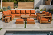 13 pc Chatsworth Teak Outdoor Sectional Seating Set with Coffee Table. Sunbrella Cushion
