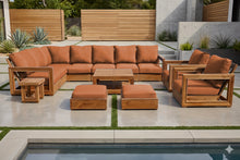 13 pc Chatsworth Teak Outdoor Sectional Seating Set with Coffee Table. Sunbrella Cushion