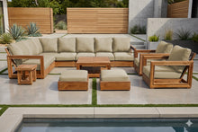 13 pc Chatsworth Teak Outdoor Sectional Seating Set with Coffee Table. Sunbrella Cushion