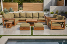 13 pc Chatsworth Teak Outdoor Sectional Seating Set with Coffee Table. Sunbrella Cushion