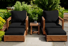 5 pc Chatsworth Teak Club Chair Chat Group. Sunbrella Cushion.