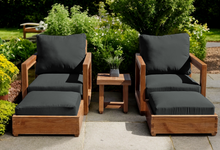 5 pc Chatsworth Teak Club Chair Chat Group. Sunbrella Cushion.