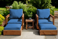 5 pc Chatsworth Teak Club Chair Chat Group. Sunbrella Cushion.