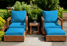 5 pc Chatsworth Teak Club Chair Chat Group. Sunbrella Cushion.