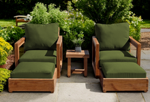 5 pc Chatsworth Teak Club Chair Chat Group. Sunbrella Cushion.