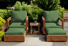 5 pc Chatsworth Teak Club Chair Chat Group. Sunbrella Cushion.