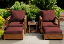 5 pc Chatsworth Teak Club Chair Chat Group. Sunbrella Cushion.