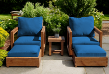 5 pc Chatsworth Teak Club Chair Chat Group. Sunbrella Cushion.