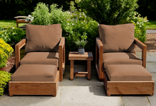 5 pc Chatsworth Teak Club Chair Chat Group. Sunbrella Cushion.