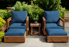 5 pc Chatsworth Teak Club Chair Chat Group. Sunbrella Cushion.