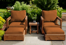 5 pc Chatsworth Teak Club Chair Chat Group. Sunbrella Cushion.