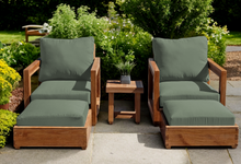 5 pc Chatsworth Teak Club Chair Chat Group. Sunbrella Cushion.
