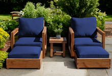 5 pc Chatsworth Teak Club Chair Chat Group. Sunbrella Cushion.