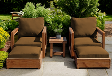 5 pc Chatsworth Teak Club Chair Chat Group. Sunbrella Cushion.