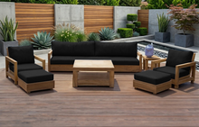 7 pc Chatsworth Teak Outdoor Deluxe Sofa Deep Seating Set with 36" Coffee Table. Sunbrella Cushion