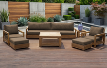 7 pc Chatsworth Teak Outdoor Deluxe Sofa Deep Seating Set with 36" Coffee Table. Sunbrella Cushion