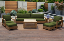 7 pc Chatsworth Teak Outdoor Deluxe Sofa Deep Seating Set with 36" Coffee Table. Sunbrella Cushion