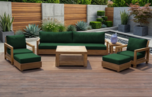 7 pc Chatsworth Teak Outdoor Deluxe Sofa Deep Seating Set with 36" Coffee Table. Sunbrella Cushion
