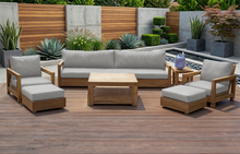 7 pc Chatsworth Teak Outdoor Deluxe Sofa Deep Seating Set with 36" Coffee Table. Sunbrella Cushion