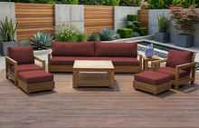 7 pc Chatsworth Teak Outdoor Deluxe Sofa Deep Seating Set with 36" Coffee Table. Sunbrella Cushion