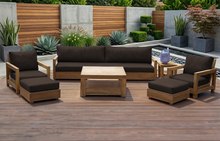 7 pc Chatsworth Teak Outdoor Deluxe Sofa Deep Seating Set with 36" Coffee Table. Sunbrella Cushion