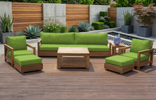 7 pc Chatsworth Teak Outdoor Deluxe Sofa Deep Seating Set with 36" Coffee Table. Sunbrella Cushion