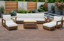 7 pc Chatsworth Teak Outdoor Deluxe Sofa Deep Seating Set with 36" Coffee Table. Sunbrella Cushion