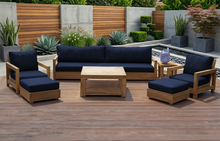 7 pc Chatsworth Teak Outdoor Deluxe Sofa Deep Seating Set with 36" Coffee Table. Sunbrella Cushion
