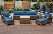 7 pc Chatsworth Teak Outdoor Deluxe Sofa Deep Seating Set with 36" Coffee Table. Sunbrella Cushion