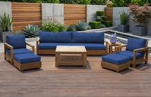 7 pc Chatsworth Teak Outdoor Deluxe Sofa Deep Seating Set with 36" Coffee Table. Sunbrella Cushion