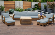 7 pc Chatsworth Teak Outdoor Deluxe Sofa Deep Seating Set with 36" Coffee Table. Sunbrella Cushion