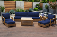 7 pc Chatsworth Teak Outdoor Deluxe Sofa Deep Seating Set with 36" Coffee Table. Sunbrella Cushion