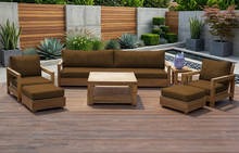 7 pc Chatsworth Teak Outdoor Deluxe Sofa Deep Seating Set with 36" Coffee Table. Sunbrella Cushion