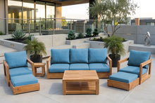 7 pc Chatsworth Sofa Teak Deep Seating with Coffee Table. Sunbrella Cushion