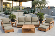 7 pc Chatsworth Sofa Teak Deep Seating with Coffee Table. Sunbrella Cushion