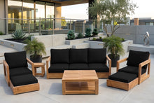 7 pc Chatsworth Sofa Teak Deep Seating with Coffee Table. Sunbrella Cushion