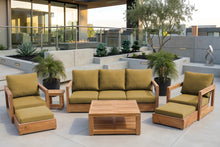 7 pc Chatsworth Sofa Teak Deep Seating with Coffee Table. Sunbrella Cushion