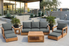 7 pc Chatsworth Sofa Teak Deep Seating with Coffee Table. Sunbrella Cushion