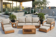7 pc Chatsworth Sofa Teak Deep Seating with Coffee Table. Sunbrella Cushion