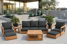 7 pc Chatsworth Sofa Teak Deep Seating with Coffee Table. Sunbrella Cushion