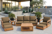 7 pc Chatsworth Sofa Teak Deep Seating with Coffee Table. Sunbrella Cushion