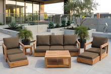 7 pc Chatsworth Sofa Teak Deep Seating with Coffee Table. Sunbrella Cushion